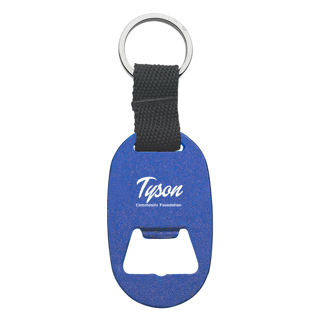 Metal Key Tag and Bottle Opener - Blue - Laser