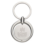 Metal Key Tag, Circular - Silver - Laser Engraving