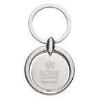 Metal Key Tag, Circular - Silver - Laser Engraving
