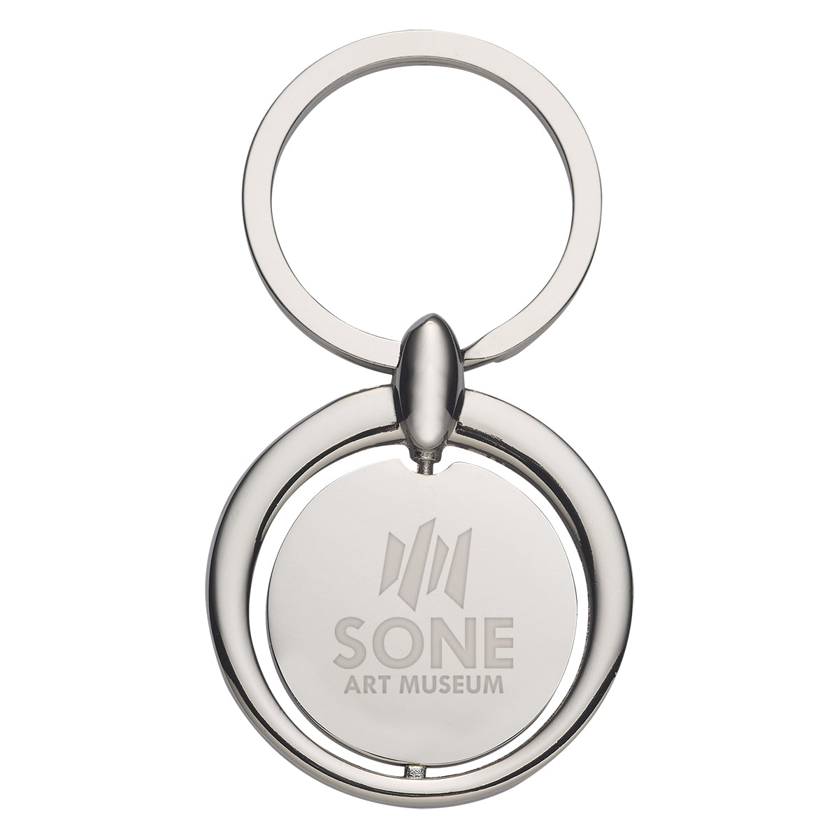 Metal Key Tag, Circular - Silver - Laser Engraving