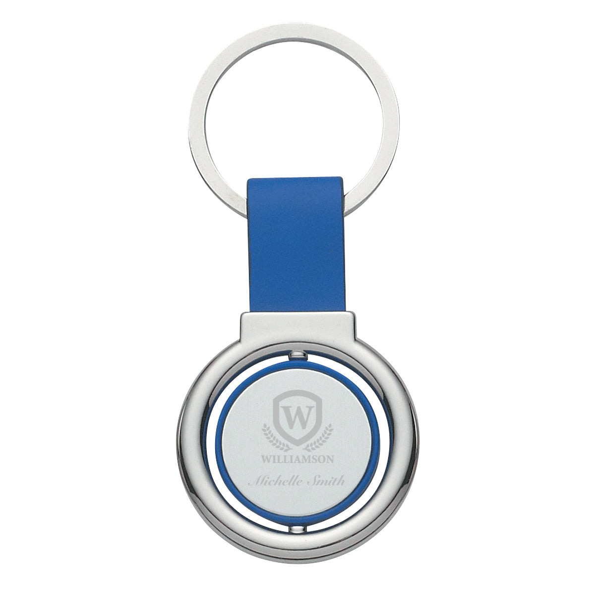 Metal Spinner Key Tag, Circular - Laser Engraving