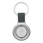 Metal Spinner Key Tag, Circular - Silver W/black - Laser Engraving