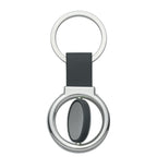 Metal Spinner Key Tag, Circular - Silver with Black - Spin_Blank