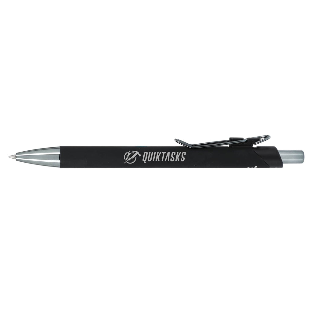 Metallic Gel Pen in Recycled Aluminum Laser Engraving - Black - Left Side