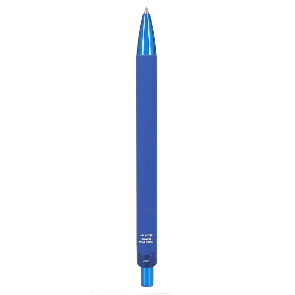 Metallic Gel Pen in Recycled Aluminum Laser Engraving - Blue - Back