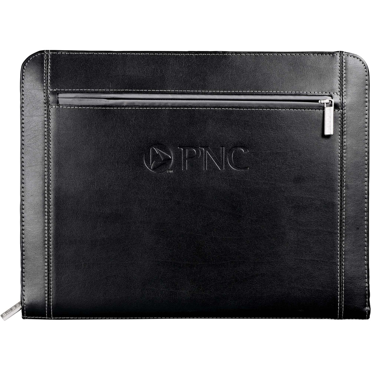 Metropolitan Leather Zippered Padfolio Debossing - Black - Front