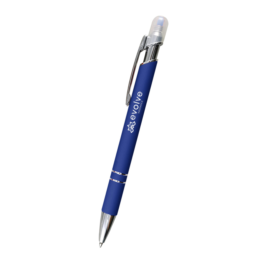 Mia Incline Pen and Highlighter - Blue - Laser Engraving