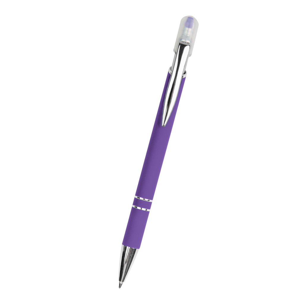 Mia Incline Pen and Highlighter Laser Engraving - Purple - Front