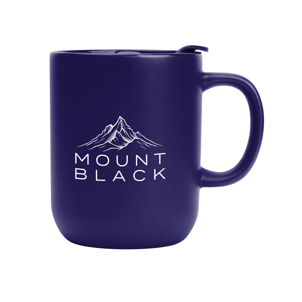 Michigan Ceramic Mug, 14 oz Laser Engraving - Cobalt Blue - Silk Screen
