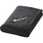 Micro Coral Plush Blanket, 50 x 60 Inches Embroidery - Black - Front