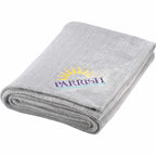 Micro Coral Plush Blanket, 50 x 60 Inches Embroidery - Gray - Front