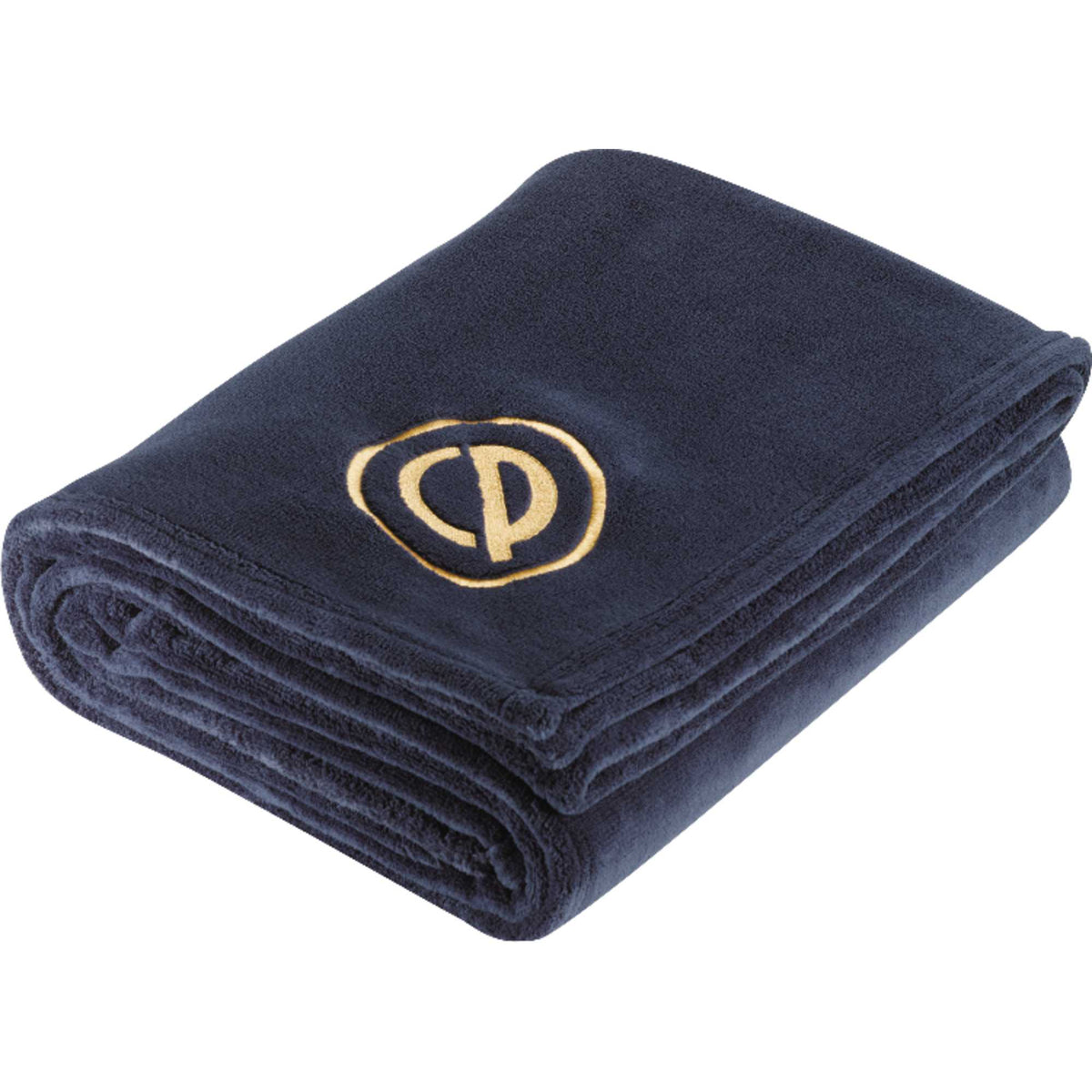 Micro Coral Plush Blanket, 50 x 60 Inches Embroidery - Navy - Front
