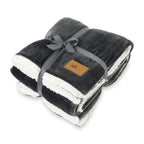 Micro Mink and Sherpa Blanket, 60 x 50 Inches Laser Engraving - Charcoal - View 1