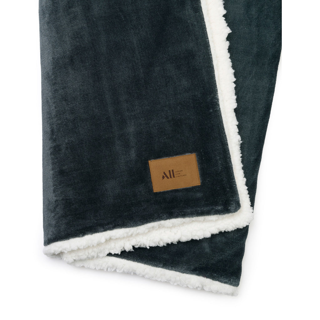 Micro Mink and Sherpa Blanket, 60 x 50 Inches Laser Engraving - Charcoal - View 2