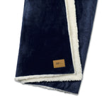 Micro Mink and Sherpa Blanket, 60 x 50 Inches Laser Engraving - Navy - View 2