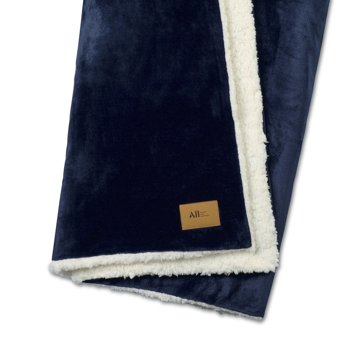 Micro Mink and Sherpa Blanket, 60 x 50 Inches Laser Engraving - Navy - View 2