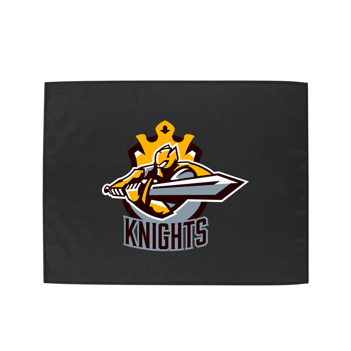 Microfiber Rally Towel, 15 x 18 Inches - Black - Silk Screen