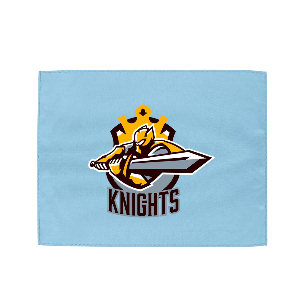 Microfiber Rally Towel, 15 x 18 Inches - Light Blue - Silk Screen