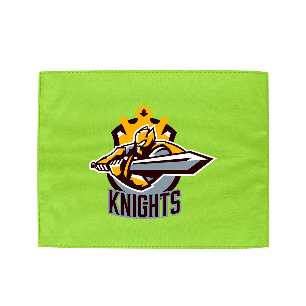 Microfiber Rally Towel, 15 x 18 Inches - Lime Green - Silk Screen