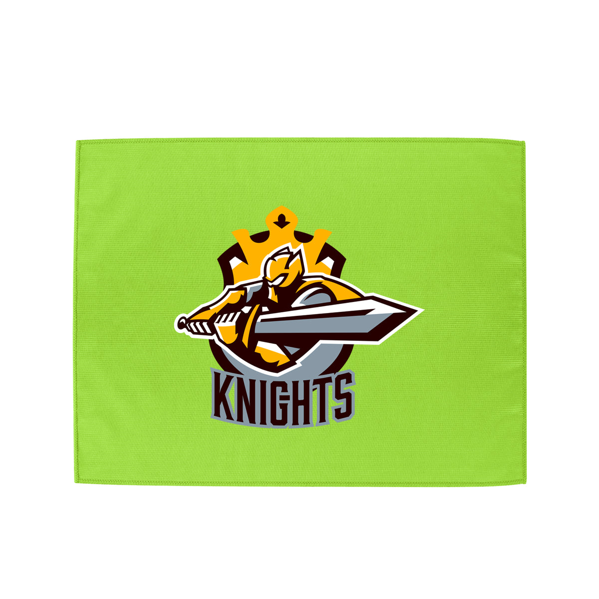 Microfiber Rally Towel, 15 x 18 Inches - Lime Green - Silk Screen