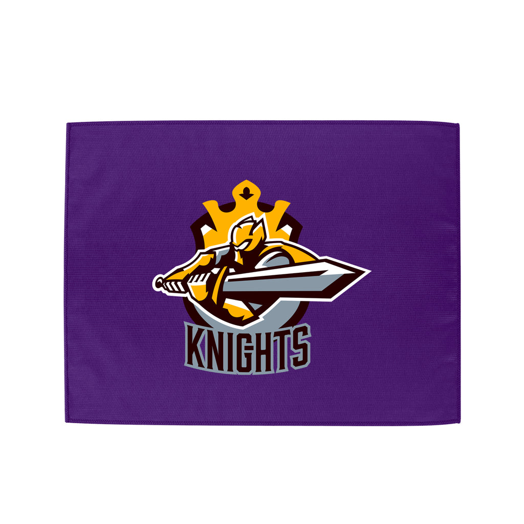 Microfiber Rally Towel, 15 x 18 Inches - Purple - Silk Screen