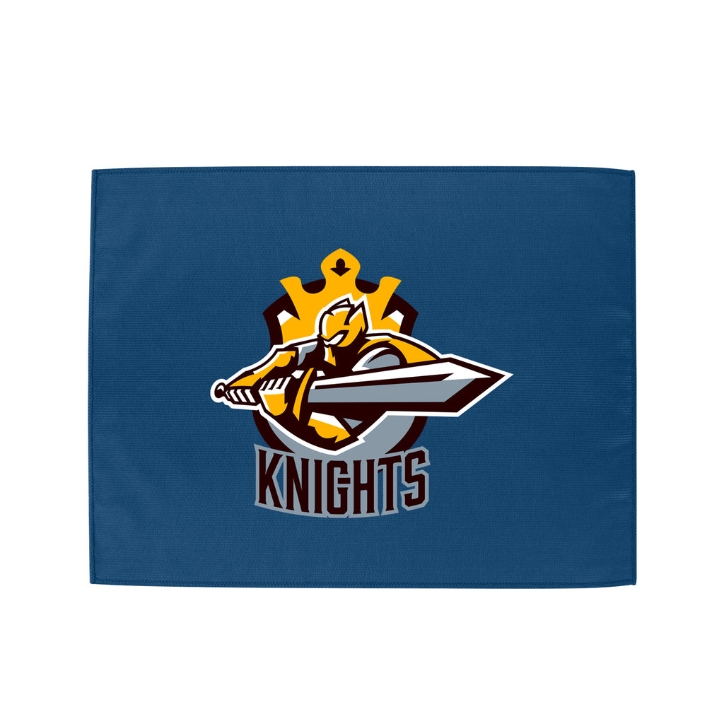 Microfiber Rally Towel, 15 x 18 Inches - Royal Blue - Silk Screen