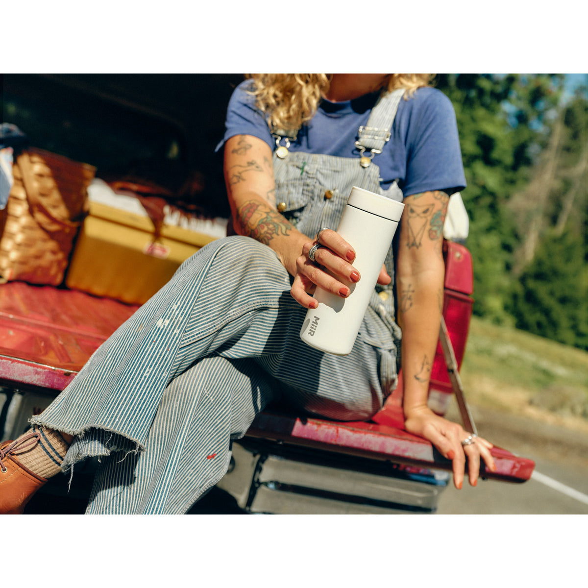 MiiR 360 Traveler Tumbler with Leakproof Lid, 16 oz Laser Engraving - White Powder - View 7