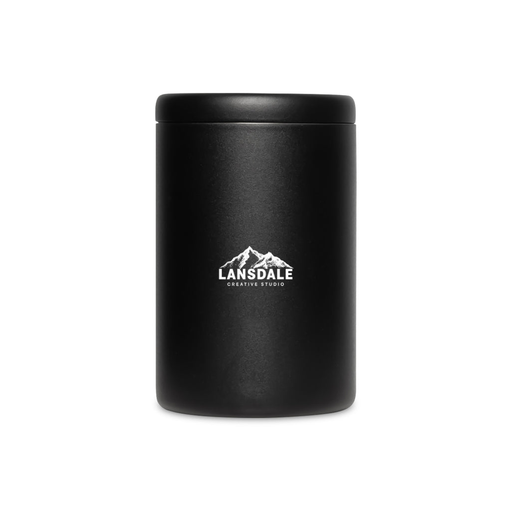 MiiR Air Lock Coffee Canister in Recycled Steel Laser Engraving - Black Powder - View 1