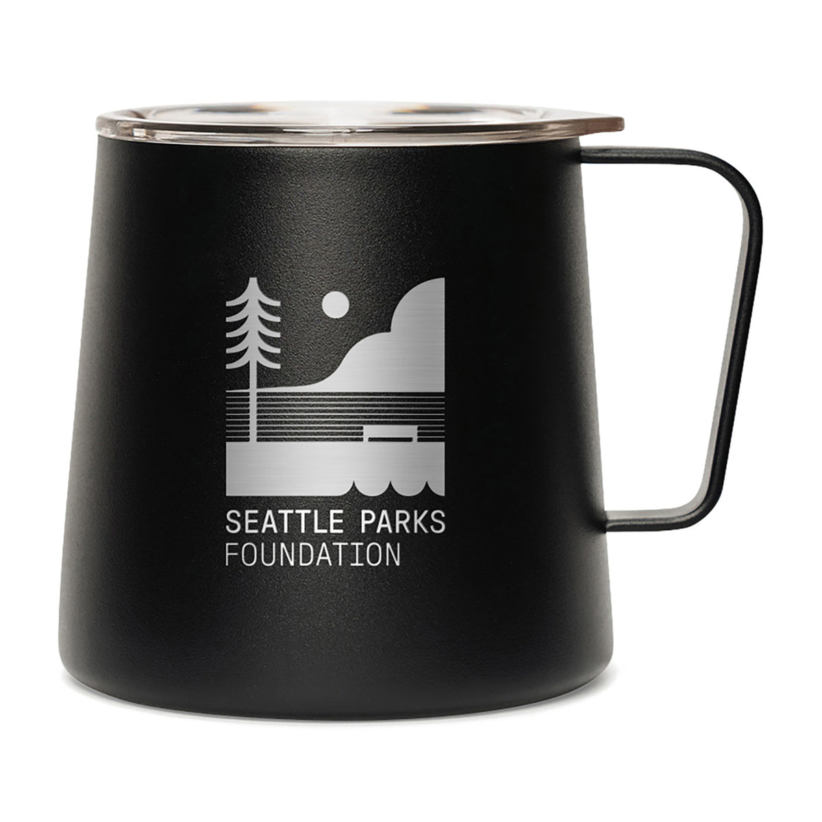 MiiR Grounded Camp Cup with Slide Lid, 12 oz Laser Engraving - Black Powder - View 1