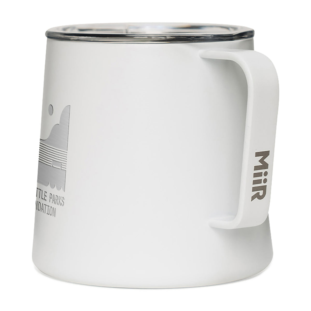 MiiR Grounded Camp Cup with Slide Lid, 12 oz Laser Engraving - White Powder - View 4