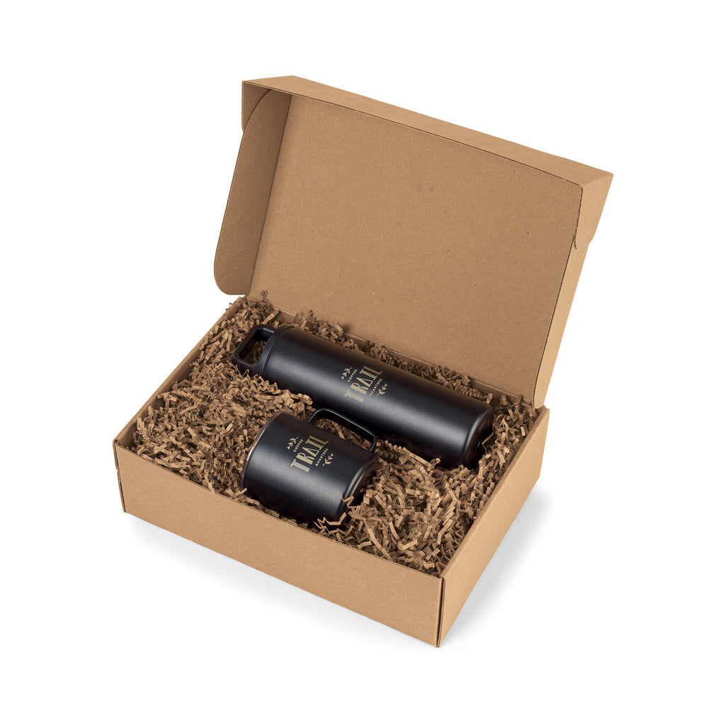MiiR Wide Mouth Bottle and Camp Cup Gift Set Laser Engraving - Black Powder - View 1