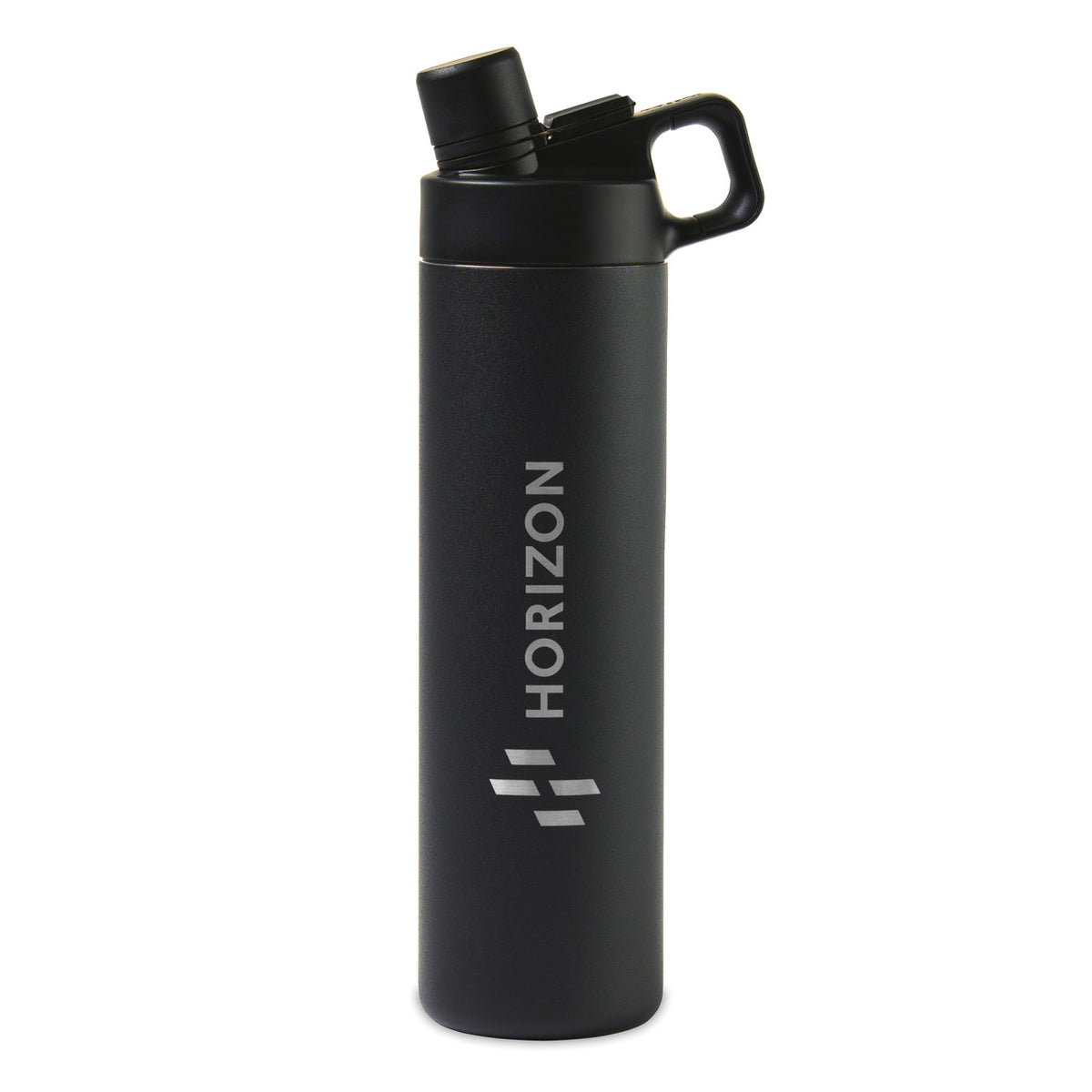 MiiR Wide Mouth Bottle with Hatchback Chug Lid, 20 oz Laser Engraving - Black Powder - View 1