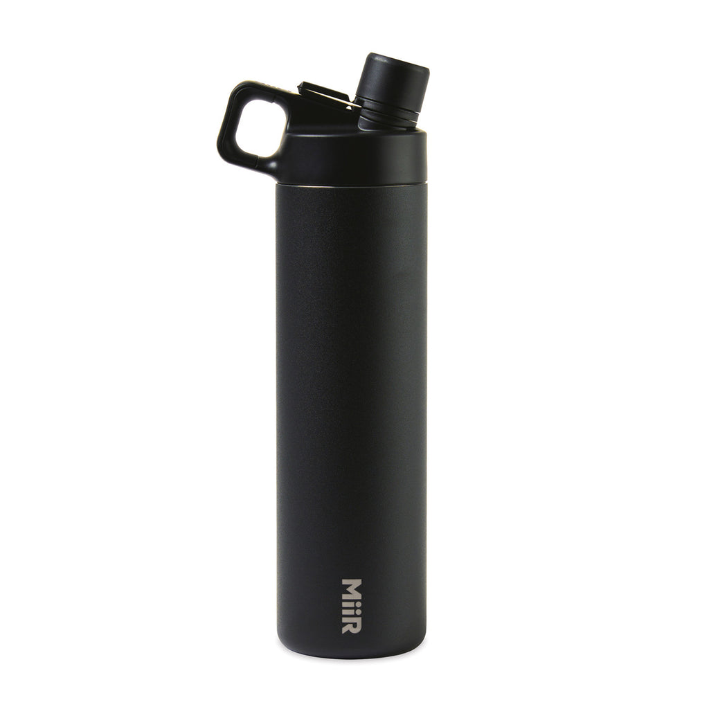 MiiR Wide Mouth Bottle with Hatchback Chug Lid, 20 oz Laser Engraving - Black Powder - View 5
