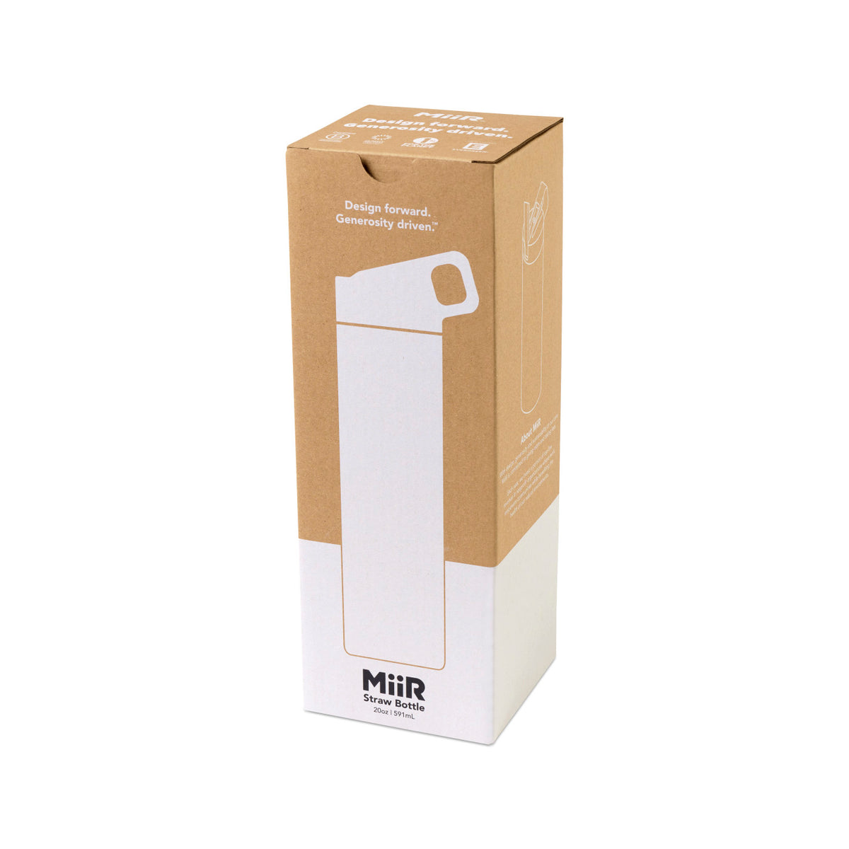 MiiR Wide Mouth Bottle with Leakproof Straw Lid, 20 oz Full Color - White Powder - View 6