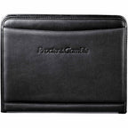 Millennium Top Grain Leather Writing Pad Debossing - Black - Front