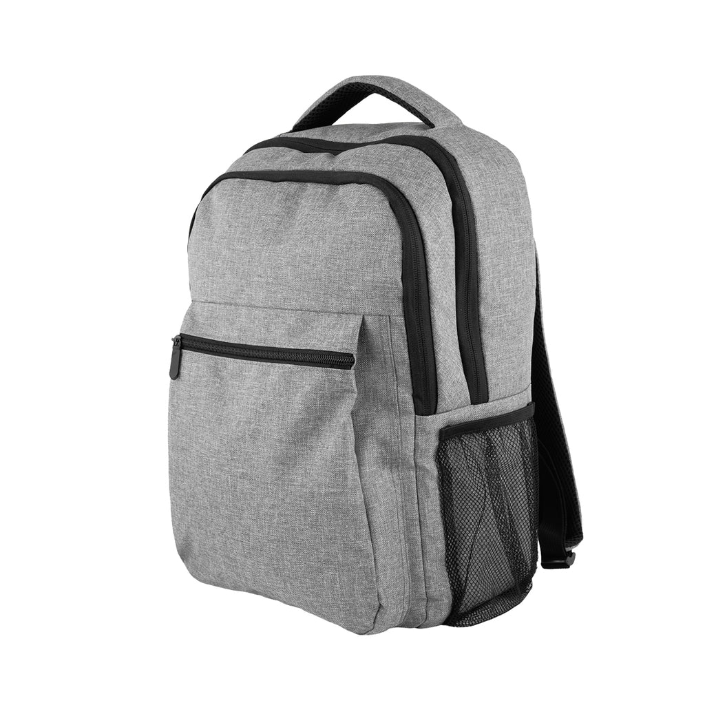 Milo Diaper Backpack in Recycled PET - Heather Gray - Angle
