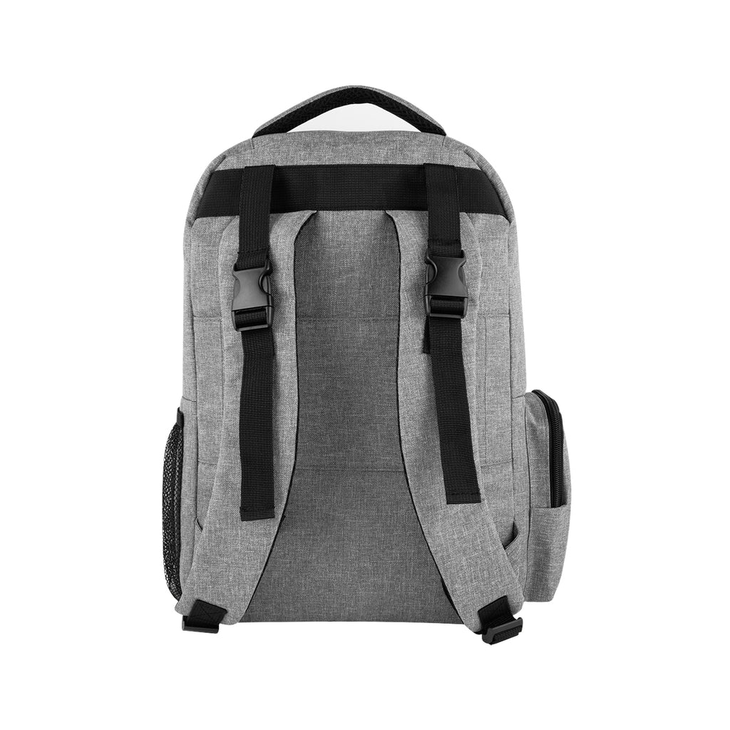 Milo Diaper Backpack in Recycled PET - Heather Gray - Back