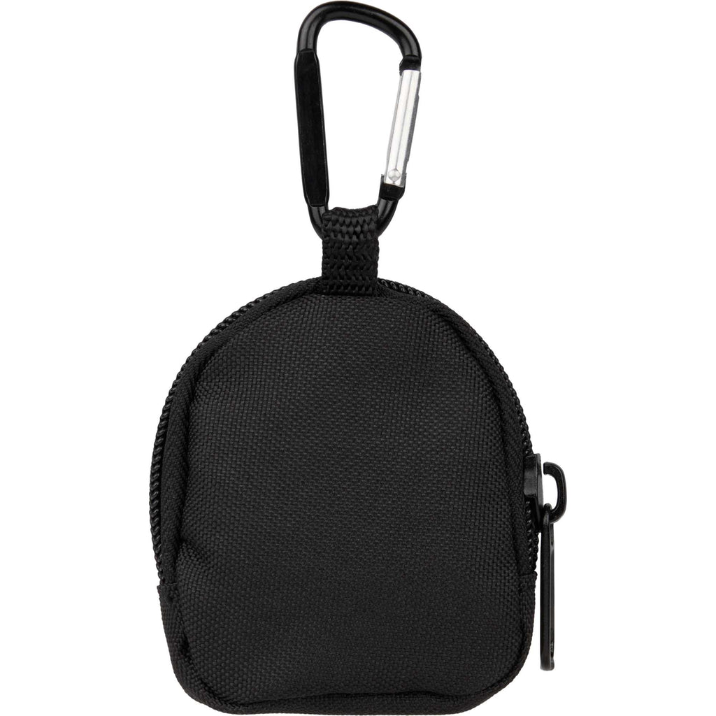 Mini Backpack Bag Charm with Earbud Pocket Full Color - Black - Back