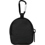 Mini Backpack Bag Charm with Earbud Pocket Full Color - Black - Back
