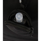 Mini Backpack Bag Charm with Earbud Pocket Full Color - Black - Propped 2