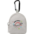Mini Backpack Bag Charm with Earbud Pocket Full Color - Gray - Front