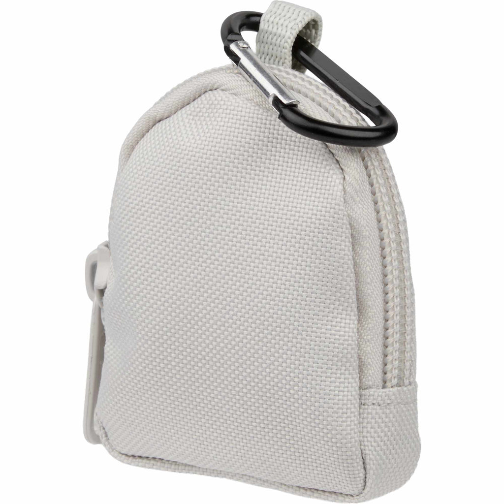 Mini Backpack Bag Charm with Earbud Pocket Full Color - Gray - Left Angle