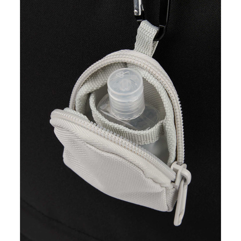 Mini Backpack Bag Charm with Earbud Pocket Full Color - Gray - Propped 2