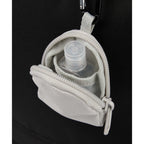 Mini Backpack Bag Charm with Earbud Pocket Full Color - Gray - Propped 2