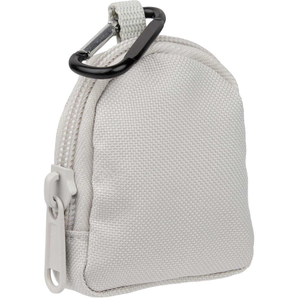 Mini Backpack Bag Charm with Earbud Pocket Full Color - Gray - Right Angle