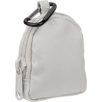 Mini Backpack Bag Charm with Earbud Pocket Full Color - Gray - Right Angle