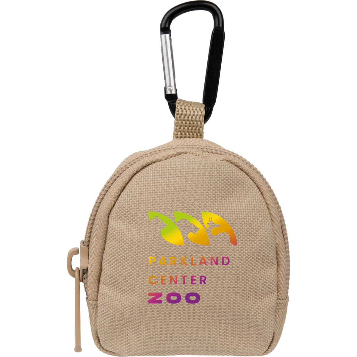 Mini Backpack Bag Charm with Earbud Pocket Full Color - Natural - Front