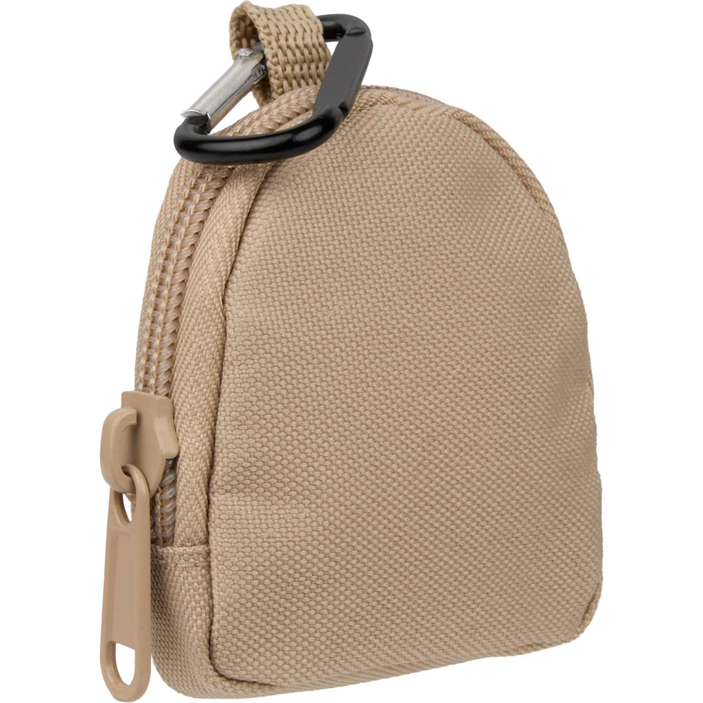 Mini Backpack Bag Charm with Earbud Pocket Full Color - Natural - Right Angle