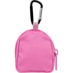 Mini Backpack Bag Charm with Earbud Pocket Full Color - Pink - Back