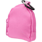 Mini Backpack Bag Charm with Earbud Pocket Full Color - Pink - Left Angle